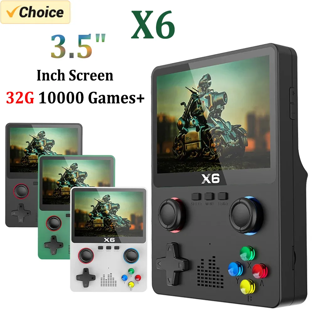 X6 Console de Videogame Retro, Jogador Porttil Porttil, 10000 + Jogos Clss
